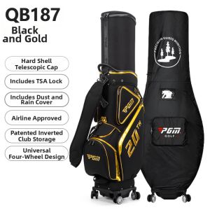 PGM GOLF | Hard Shell Extendable Golf Bag 4-Wheel Push