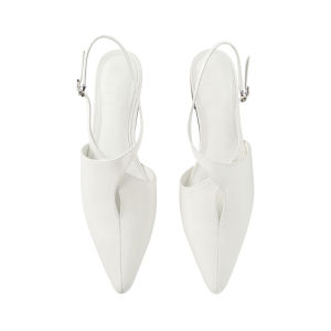 Summer Designer Asymmetric Cut White Flats