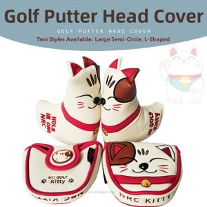 Lucky Cat Embroidered Waterproof Putter Cover Large Semi-Circle L Shape