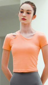 XEXYMIX Cotton Like Cut Out Crop Top Atasan Olahraga Wanita - XWFCT02J1
