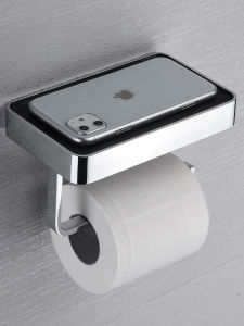 Full Copper Toilet Paper Holder Wall Mounted Bathroom Tissue Rack Mobile Phone Storage Shelf Toilet Hanging Bracket