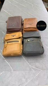 XL Size Rush Rider Leather Mobile Phone Bag Men Leather Pouch Waist Bag Handphone Bag