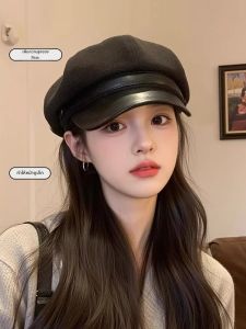 Cgediao | Black Octagonal Beret Hat Vintage and Small Face