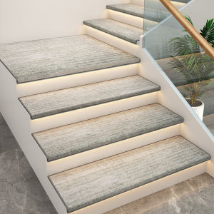 Thickened Pure Color Self-Adhesive Anti-Slip Wooden Home Use Rotating Staircase Carpet No Glue Needed Modern Simple Style