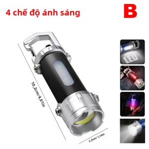 Đèn Pin Móc Khóa Có Thể Sạc Lại Đèn LED COB Có Độ Sáng Cao Đèn Pin Cầm Tay Di Động Có Đèn Bên Hông Và Móc Để Cắm Trại Ngoài Trời Trong Trường Hợp Khẩn Cấp