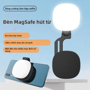 Đèn Selfie Từ Tính Sạc Lại Được Với Gương Đèn Vòng LED Đen Trắng Nhỏ Gọn Dùng Cho Trang Điểm Vlog Quay Video Chụp Ảnh