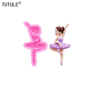 Creative Cute Ballet Girl Silicone Mold for Resin Fridge Magnets Home Decor Stickers Cake Dessert Decorations