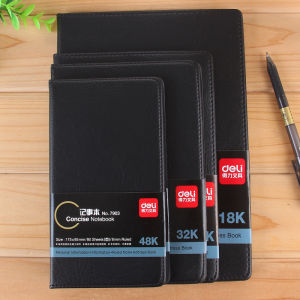 Deli Business Notebook Thickened Leather Surface A5 B5 Size Meeting Record Notebook Simple Ins Style Student Office Diary Notebook