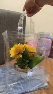 IVSHOP - Grosir 1Pak 20pcs Tas Tenteng Mika  Transparan Tebal Goodie Bag Souvenir Polos Tas Lebaran Ulang Tahun TTas Hampers Serbaguna