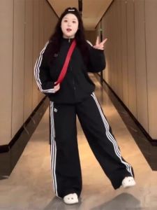 YEBO | Large Plus Size 300 Pounds Hooded Sweatshirt and Loose Pants Sportswear Set