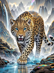 HUACAN Diamond Painting Leopard Animal Mosaic Mountain Landscape Full Square Round Drill Handicrafts Wall Decoration Diy Gift