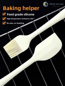FENGHEDAHAI | Heat Resistant Baking Set with Scraper Baby Food Spatula Grill Brush and Food Tongs