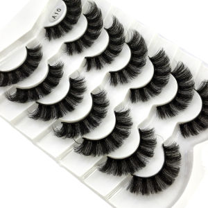 Cat Eye Eyelashes 3D Natural False Lashes D Curl Fluffy Soft Cross 5/7 Pairs Manga Lashes Wispy Natural Eyelash Extension Makeup