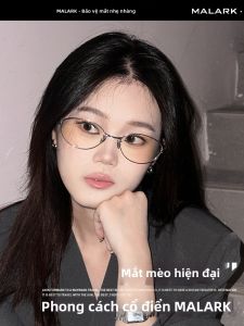 MALARK | Gọng Kính Cận Tráng Men Titan Siêu Nhẹ Chống Ánh Sáng Xanh Phong Cách Hàn Quốc Cho Mặt Tròn Vuông
