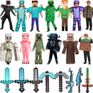 Halloween Sound Guard Cosplay Costume Childrens Steve Creeper Diamond Armor My World Game Role-playing Traditional Chinese Costume