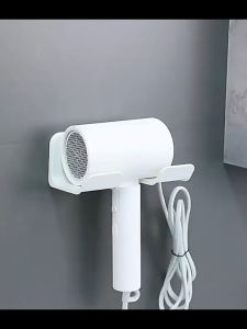 Household hair dryer shelf Bathroom perforation-free hair dryer shelf Bathroom storage shelf Wall-mounted storage shelf