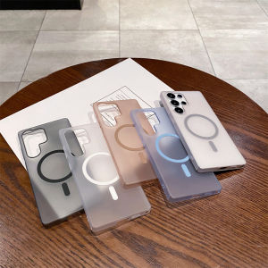 เคสโทรศัพท์บางเฉียบ PC วัสดุสําหรับ Samsung Galaxy S24Ultra S24FE S23Ultra S23FE S22Ultra รองรับการออกแบบ Magsafe S21Ultra / S21FE / S20FE / S20Ultra Matte ดีไซน์กันลื่น S20 / S21 / S22 / S23 / S24