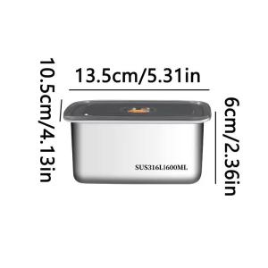 Stainless Steel Sealed Lunch Box Large Capacity Leak Resistant Food Storage for Home Office School Refrigerator Freezer
