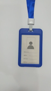 Kad Nama Staff Work Badge Holder - 65mm(L)×110mm(W) Vertical ID Card Holder With Lanyard Strap