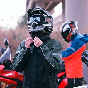 Bộ áo mưa cao cấp MOTOWOLF MDL0403B - Màu xanh đậm phối đen