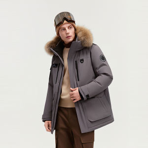 BOSIDENG | Thermal Winter Work Jacket with Big Fur Collar