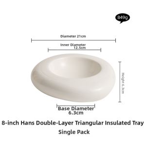 YOGEHOME | White Double-layer Insulated Serving Plate