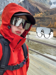 DIGELE | Windproof UV Protection Snow Goggles Compatible with Prescription Glasses Polarized Sunglasses