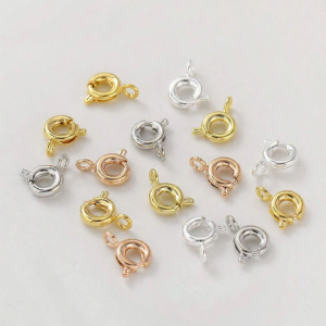 14K Gold Plated Spring Lock Lobster Clasp Handmade DIY Beaded Bracelet Necklace Finishing Connector Jewelry Accessories