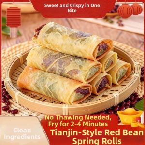 Vegetarian Red Bean Paste Spring Rolls Quick Frozen