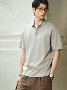 MIANXIANSHENG | Silk Blend Business Casual Polo Shirt for Summer Men Loose Fit