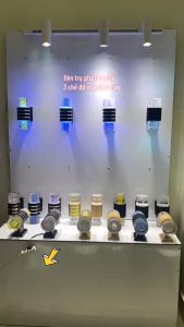 Đèn led trụ  pha lê 2 đầu Thân Đen Chỉ Vàng 3 chế độ màu7 màu (tự đổi màu) phi 90 và bộ linh kiện đèn trụ đèn chày