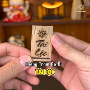 Miếng trầm hương bỏ ví Tài Lộc cầu sự nghiệp tiền tài sức khỏe công danh an khang thịnh vượng Sơn Mộc Hương