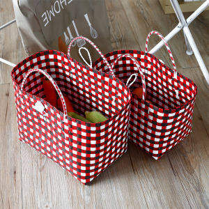 KENS | Braided Wicker Storage Basket Shopping Bag