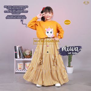 MIWA SET KIDS - SETELAN ANAK MOTIF KARTUN BY NIA RUMAISHA || MAT. ATASAN COTTON COMBAD || BAWAHAN ROK MOTIF SALUR