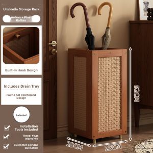CHUJUN | Bamboo Woven Indoor Entryway Floor Umbrella Stand