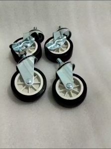 Roda 3 inchi PVC Hitam (Screw Hidup / Screw Rem) roda troli Etalase Lemari Furniture
