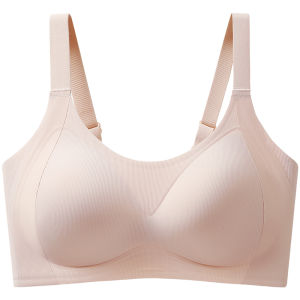 Miiow | Wireless Thin Womens Underwear Seamless Anti-Sagging Large Chest Appears Small Chest Back Support Bra Vest Style Nylon Fabric