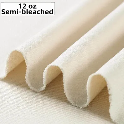OUQI | Thickened Cotton Linen Fabric Pure White