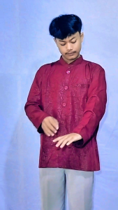 Kemeja Koko Pria Dewasa Motif Geometris Premium Lengan Panjang Warna Solid Terbaru 2024