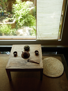 Wabi Sabi Style Elm Wood Tea Table