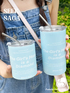 SEEKSAGA แก้วกาแฟสแตนเลสความจุขนาดใหญ่พร้อมฝาปิด แก้วน้ำอุ่นแบบลำลอง ดีไซน์เรียบง่าย สไตล์สากล สำหรับใช้ในบ้านและกลางแจ้ง