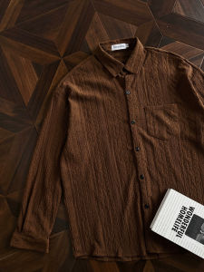 WUKONGYOUHUO | Vintage Hollow-out Old Money Style Autumn Mens Long Sleeve Shirt
