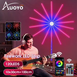 Auoyo 120/195 LED Strip Lights Dream Color Lamp Christmas Lights 5050 RGB Strip Lights Smart Flexible LED Firework Lights Music Sound Sync Lights with APP Remote Control DC 5V