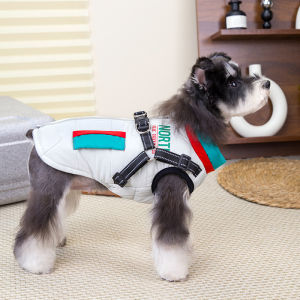 Warm Autumn Winter down Jacket Dog Clothes Teddy Bichon Pomeranian Corgi Winter Clothes Pulling Harness Small Dogs Clothes