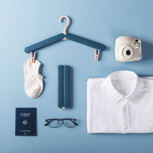 3-Second Foldable Travel Hangers | Anti-Rust Telescoping Clothes Drying Rack for Hotel/Home/Luggage (Portable Garment Organizer Space-Saving Tri-Fold Design)