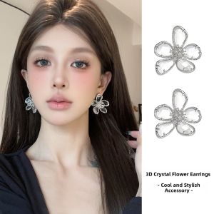 Zircon Flower Earrings S925 Silver