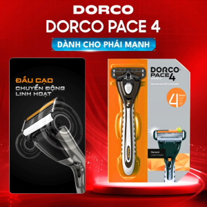 DORCO PACE 4 - Dao Cạo Râu Hàn Quốc 4 Lưỡi - Hộp Gồm 1 Cán Dao và 1 Đầu Cạo