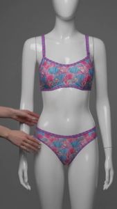 JEWELRY SEN Women Seashell Print Spaghetti Strap Bikini Set 2‑Piece Square Neck Beach Bathing Suit Summer Vacation Swimwear