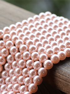 Imitation Australian White Glass Pearl Pink High Brightness round Beads DIY Bracelet Necklace Accessories Crystal Fashion Jewelry