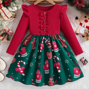 LEMON Girls Christmas Costume Skirt Childrens Performance Costume Kindergarten Performance Costume Princess Dress Dance Costume